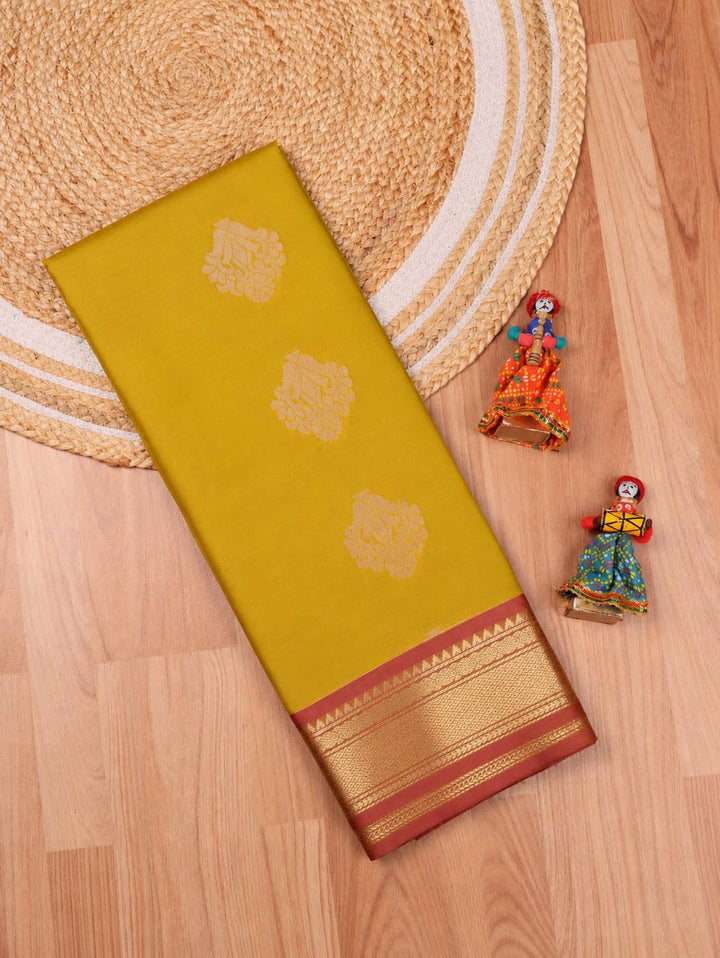 Divya — Mustard Olive Art Silk Saree