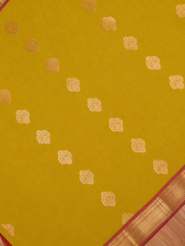 Divya — Mustard Olive Art Silk Saree