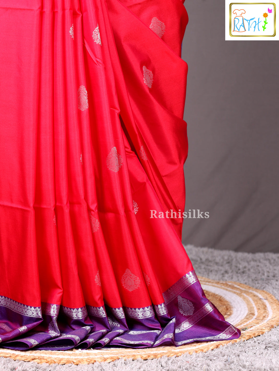 Radiant Red and Purple Art Silk Saree
