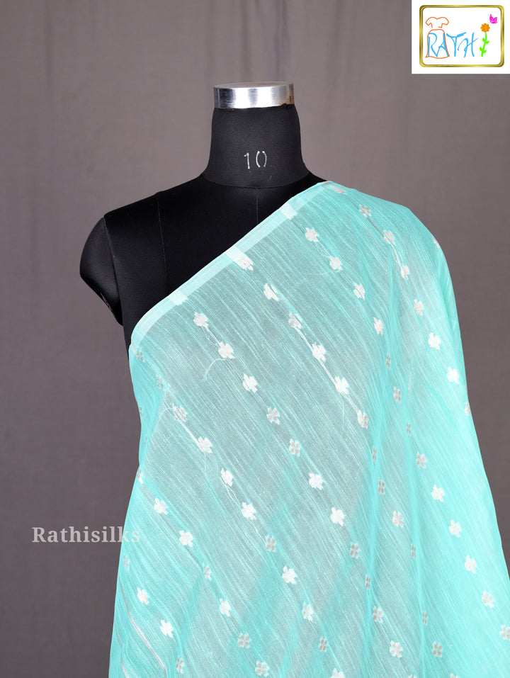 Elegant Sea Green Synthetic Saree