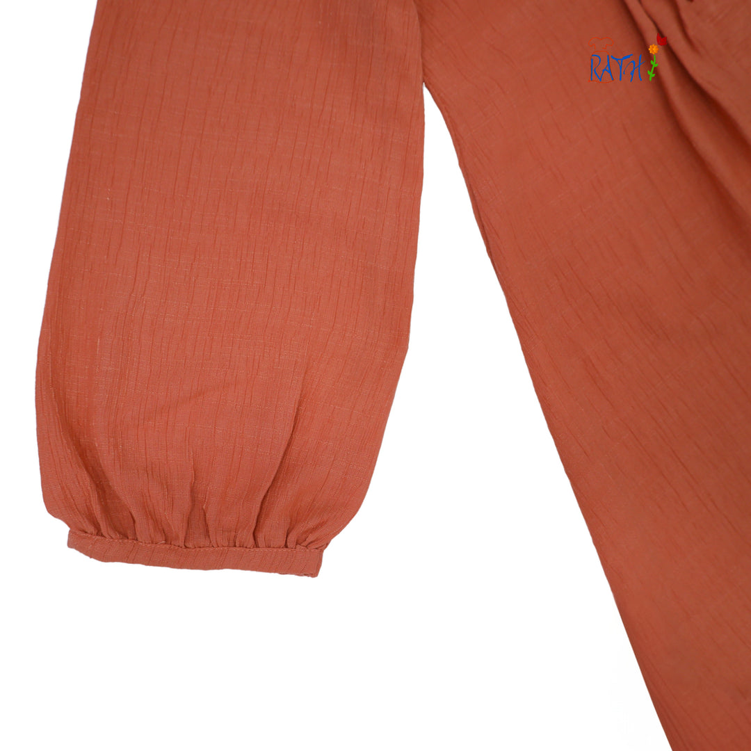 Rayon Embroidered Cotton Kurta Top