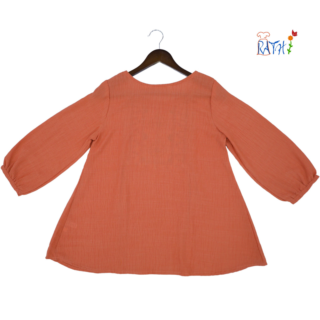 Rayon Embroidered Cotton Kurta Top