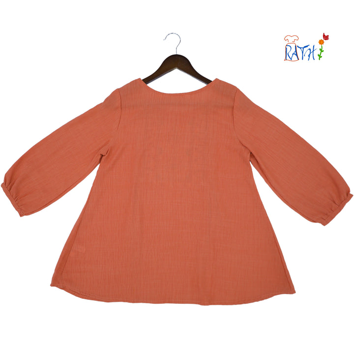 Rayon Embroidered Cotton Kurta Top