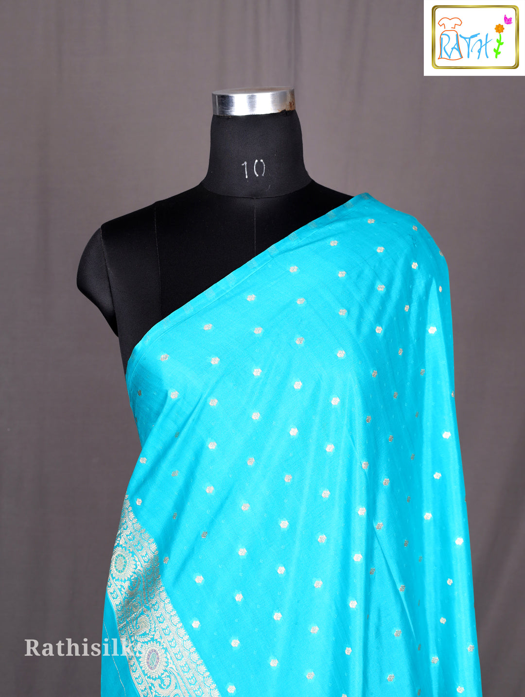 Majestic Teal Blue Synthetic Saree