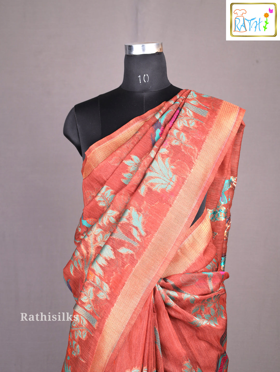 Graceful Rust Synthetic Saree