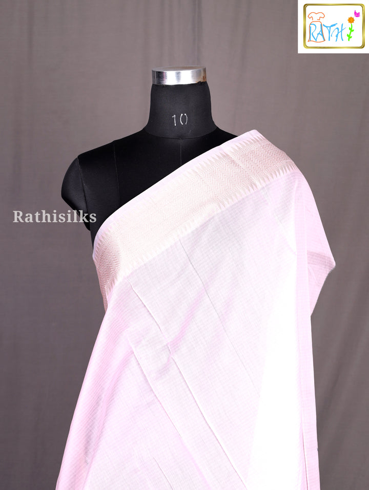Elegant Baby Pink Synthetic Saree