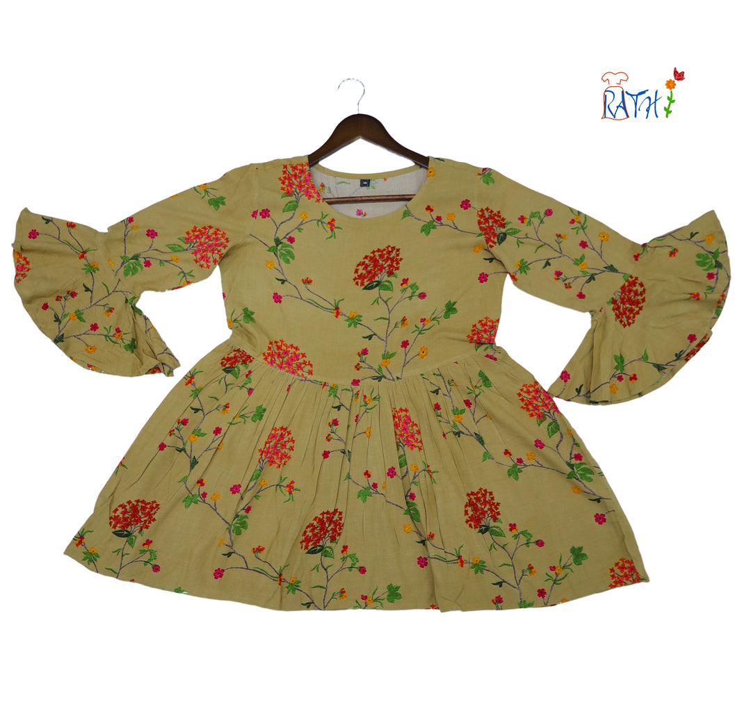 Rayon Embroidered Cotton Kurta Top