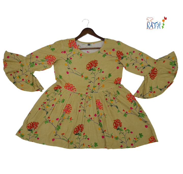 Rayon Embroidered Cotton Kurta Top