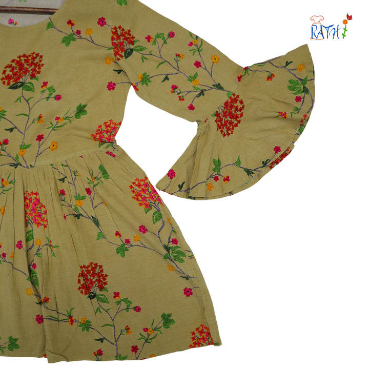Rayon Embroidered Cotton Kurta Top