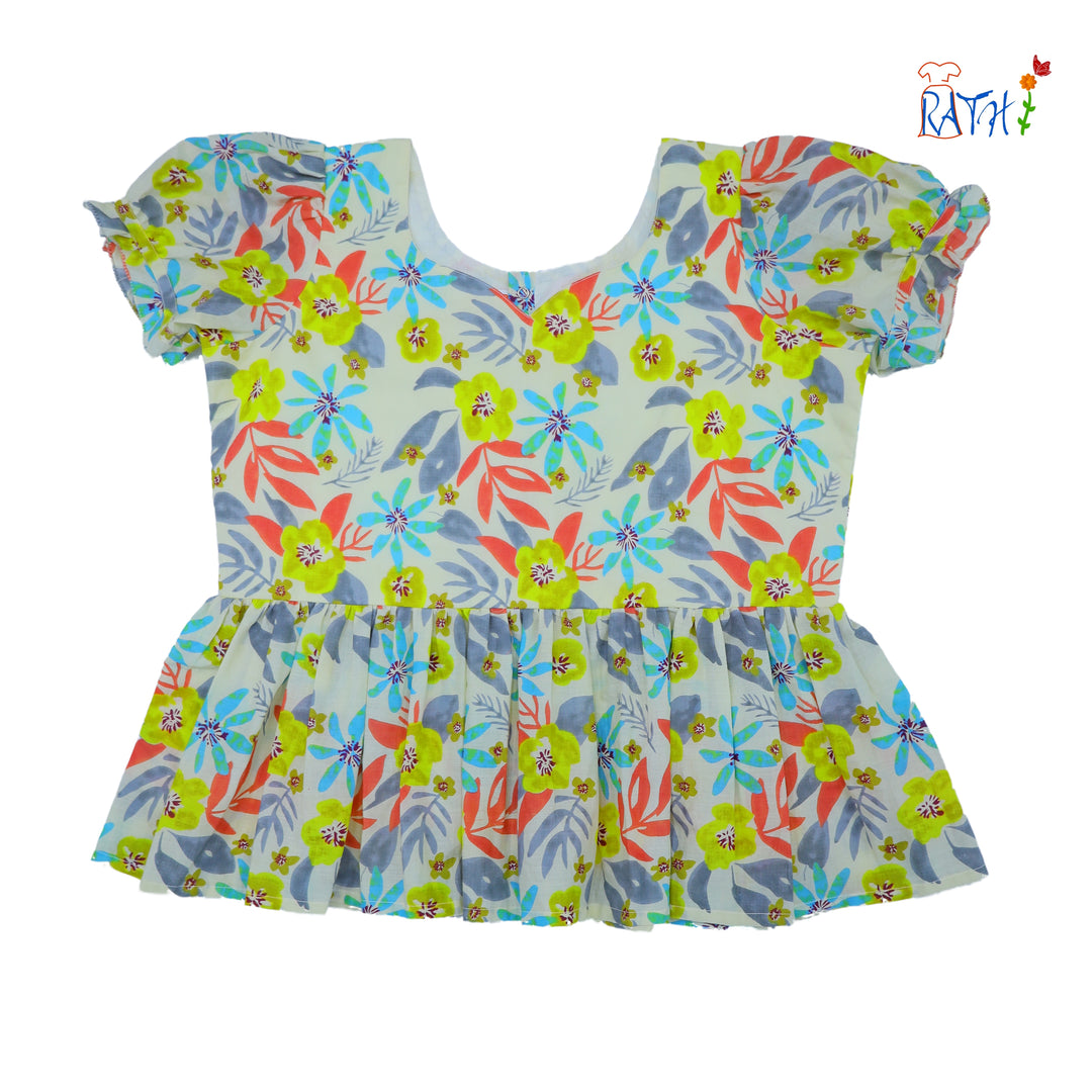 Floral Printed Short Kurta Top