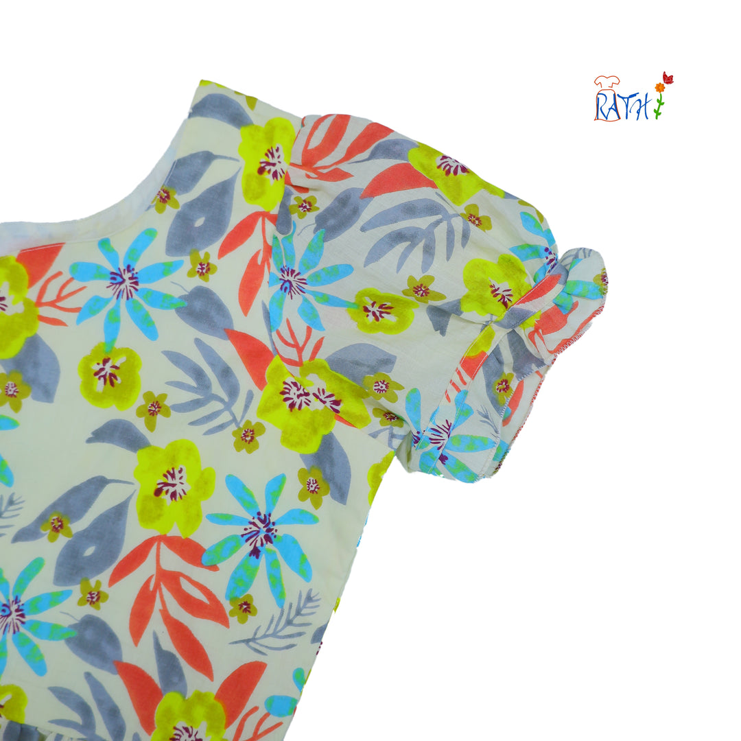 Floral Printed Short Kurta Top