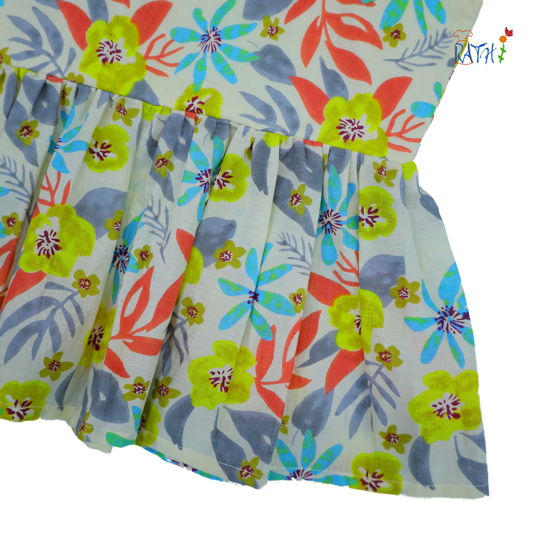 Floral Printed Short Kurta Top