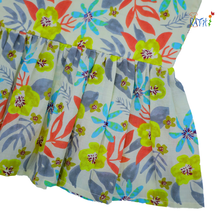 Floral Printed Short Kurta Top
