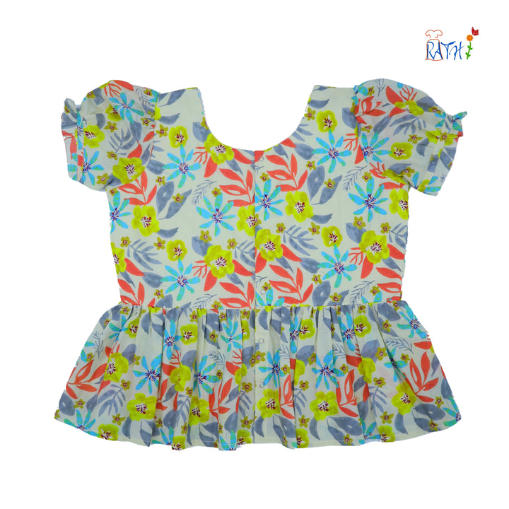 Floral Printed Short Kurta Top