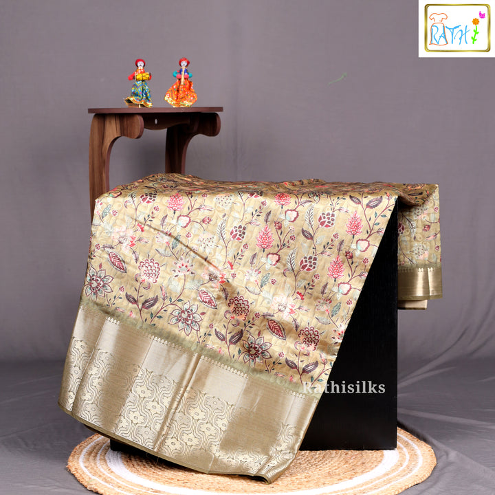 Green Synthetic Saree