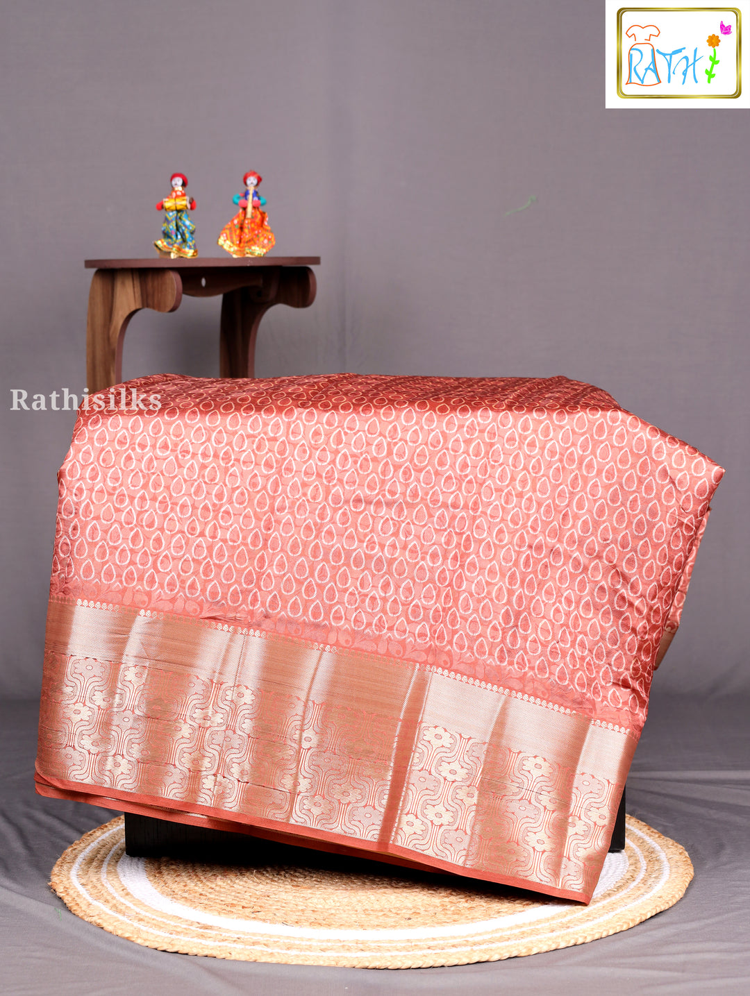 Brown Synthetic Saree