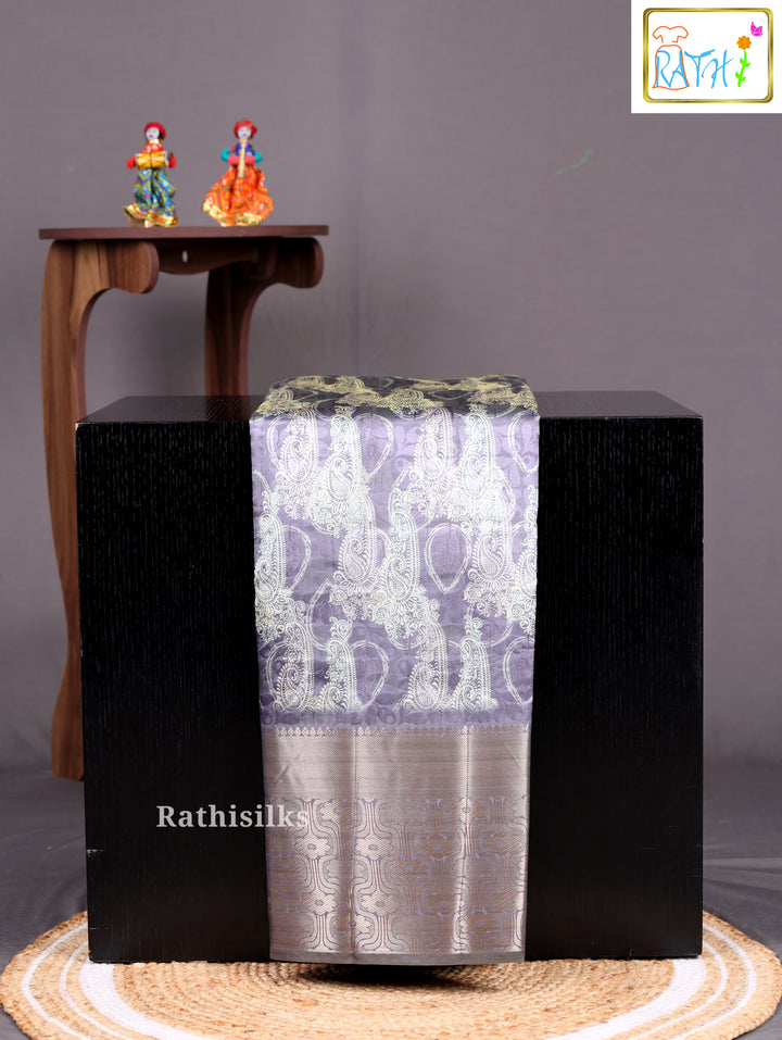 Grey Synthetic Saree