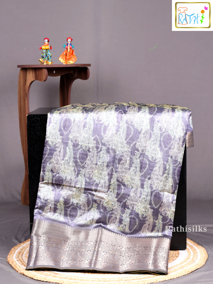 Grey Synthetic Saree