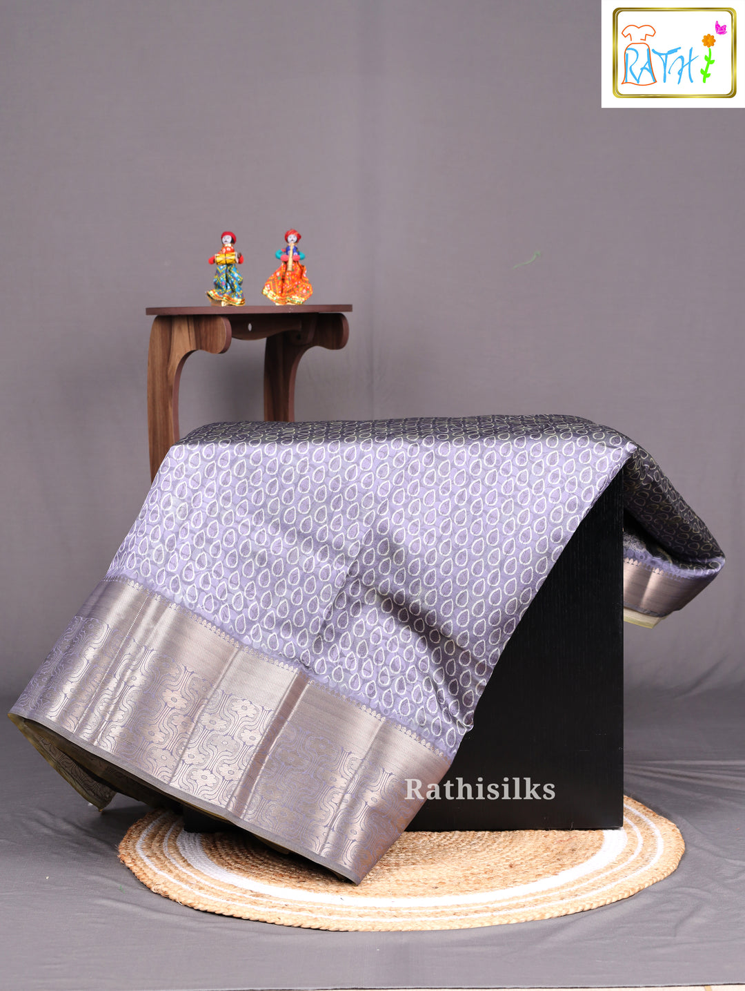 Grey Synthetic Saree