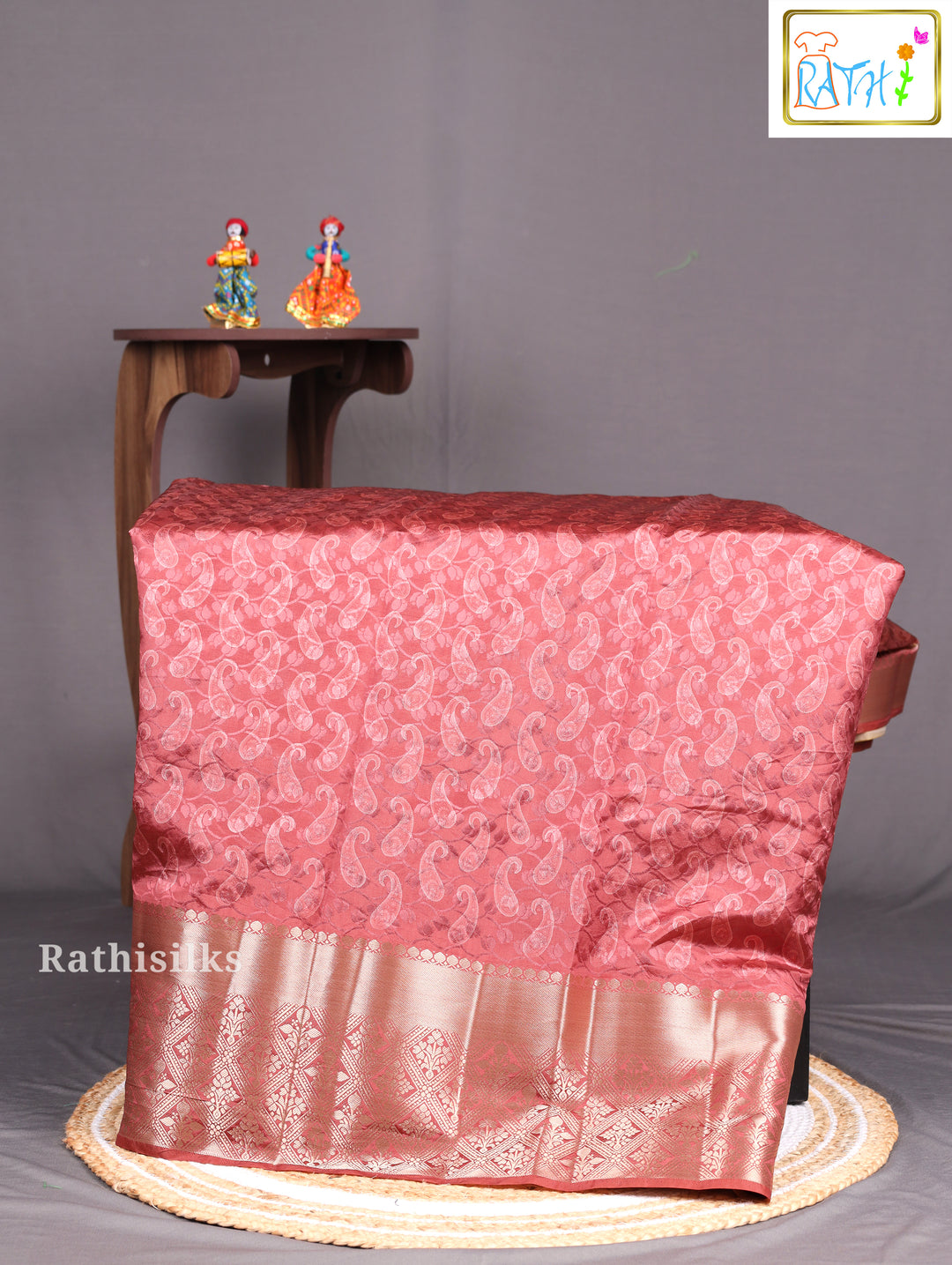 Trendy Brown Synthetic Saree