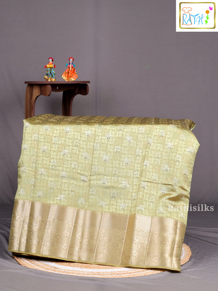 Peach Synthetic Saree