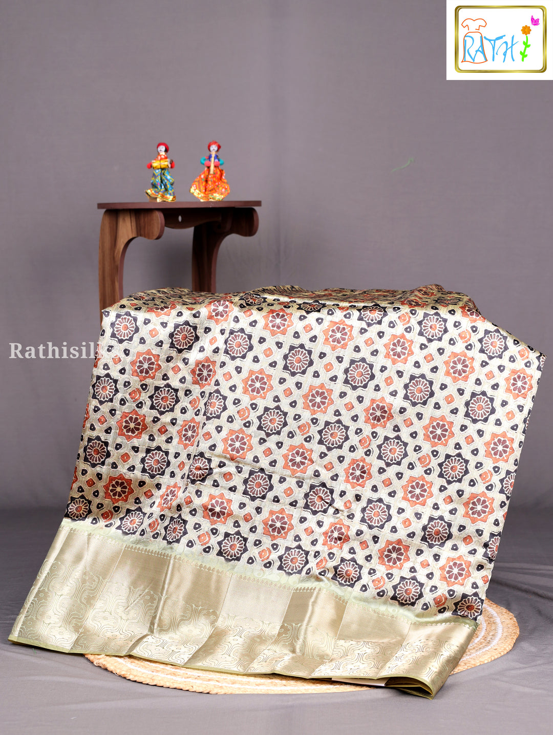 Green Synthetic Saree