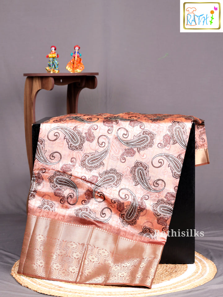 Brown Synthetic Saree