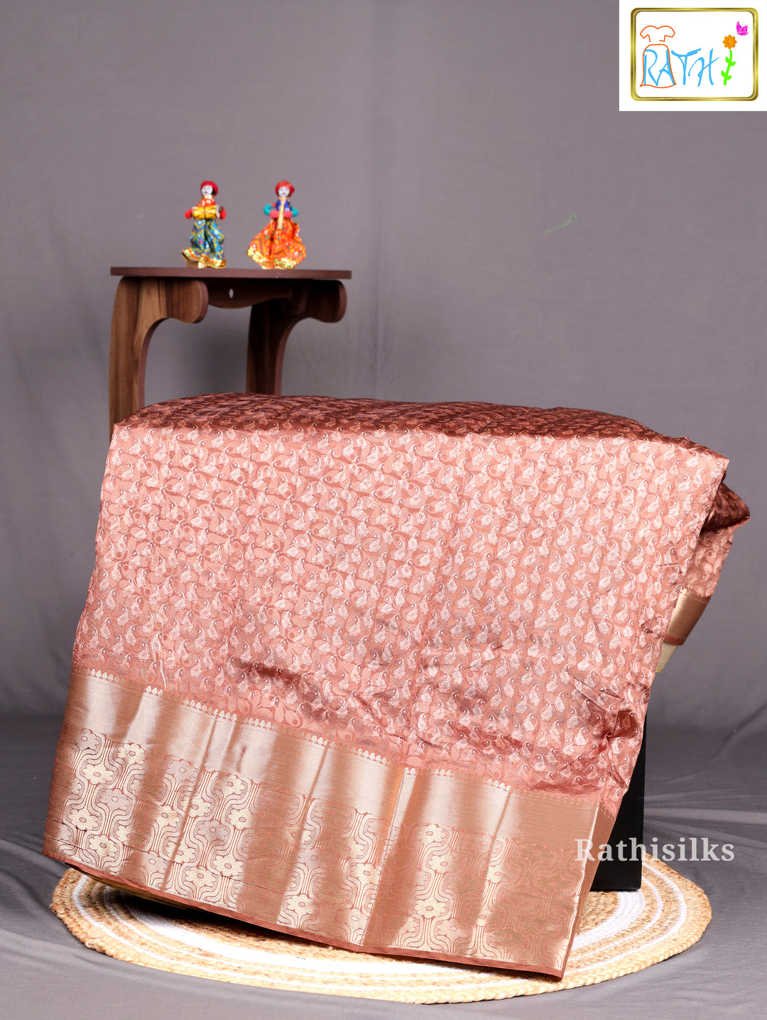 Brown Synthetic Saree