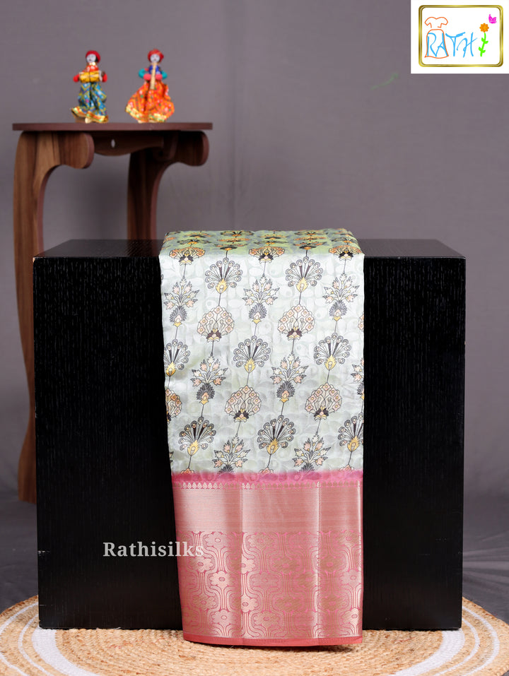 Mint Green Synthetic Saree