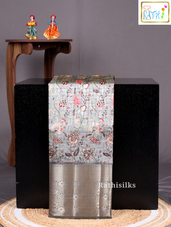 Grey Synthetic Saree