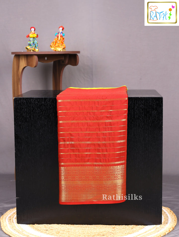 Elegant Red & Green Art Silk Saree