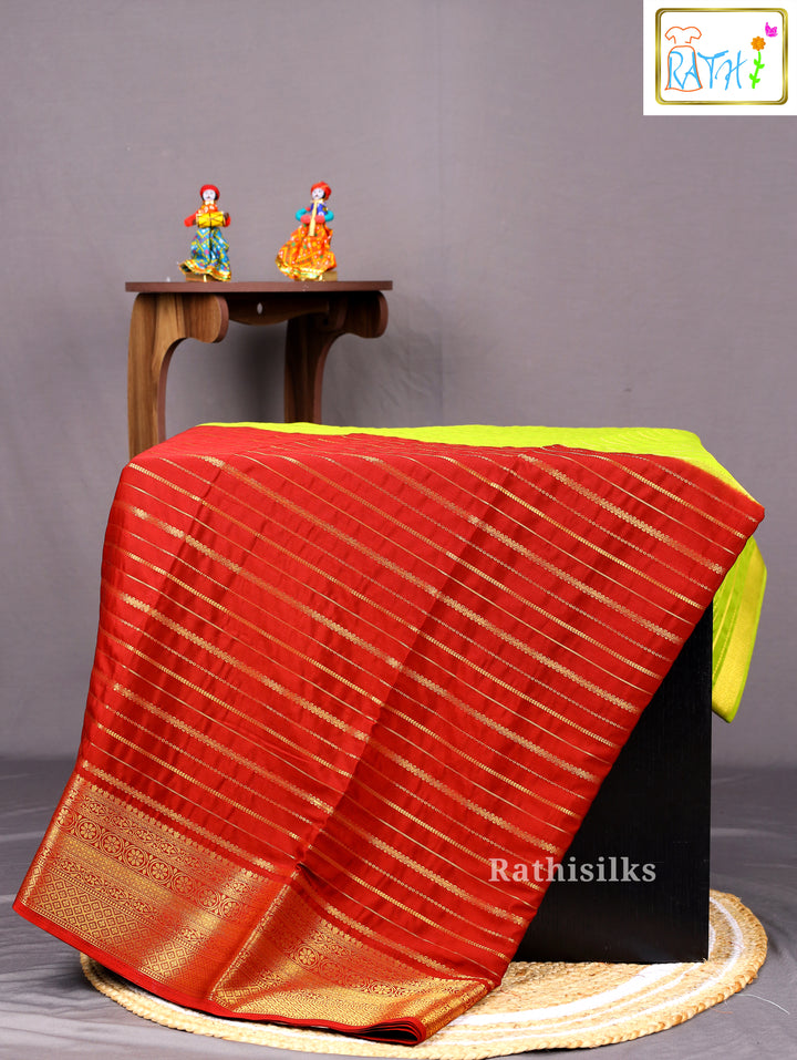 Elegant Red & Green Art Silk Saree