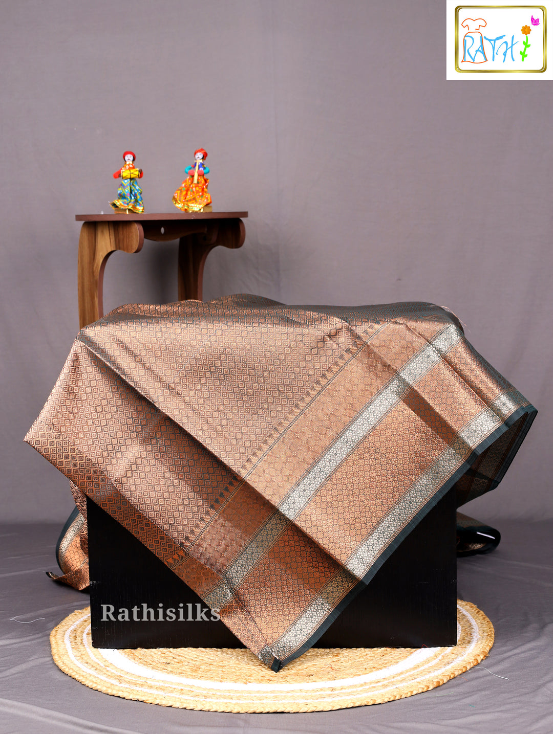 Elegant Dark Teal Art Silk Saree