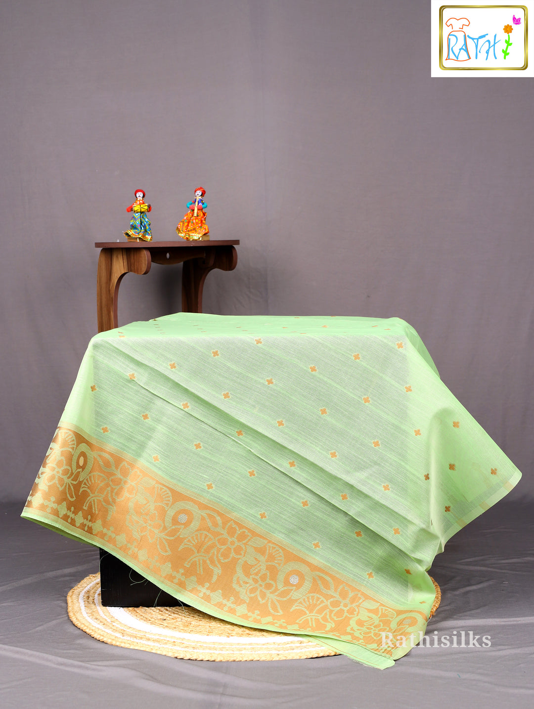 Soft Pastel Green Art Silk Saree