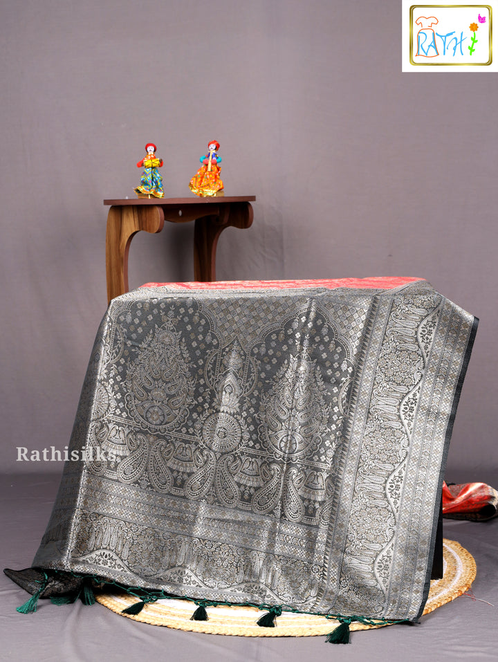 Elegant Peach Art Silk Saree