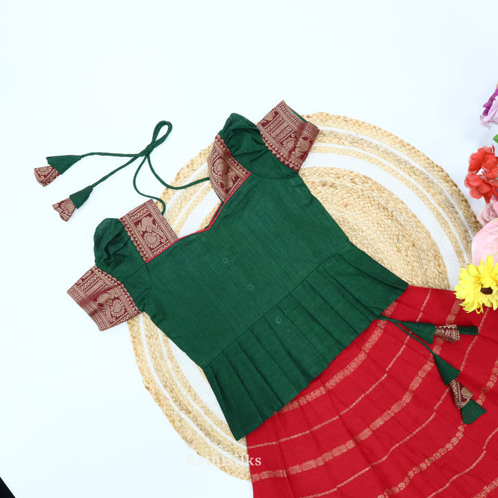 Traditional Chettinad Cotton Frill Pavadai Set