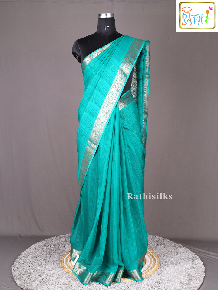 Teal Green Semi Soft Silk Saree