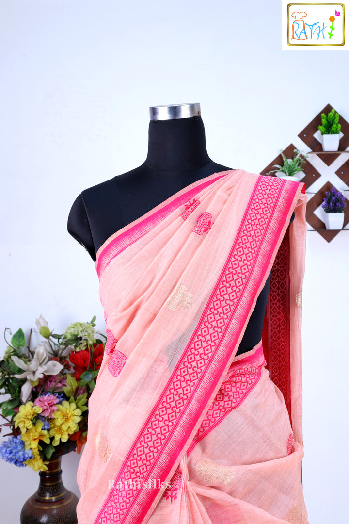 Synthetic Spun Cotton Saree