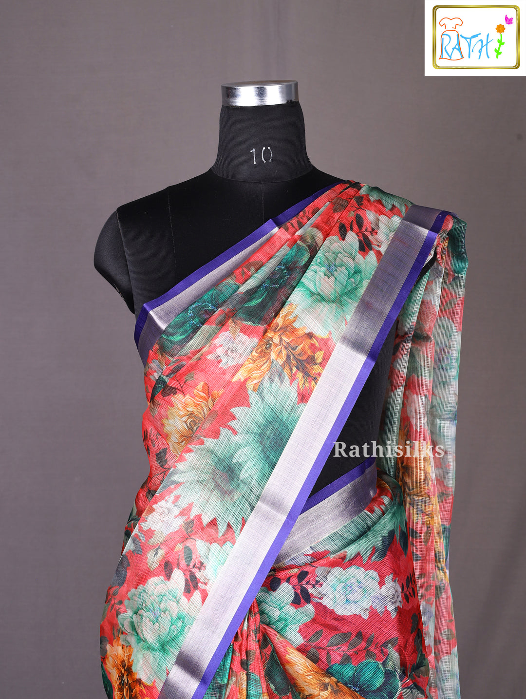 Multicolor Floral Synthetic Printed Saree