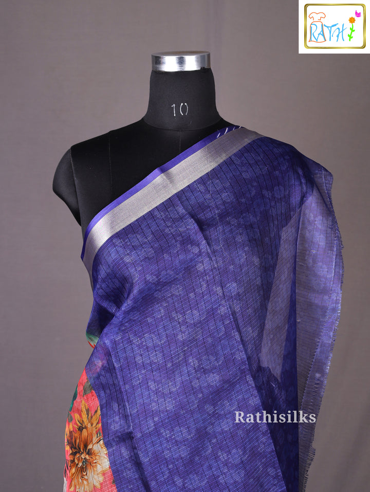 Multicolor Floral Synthetic Printed Saree