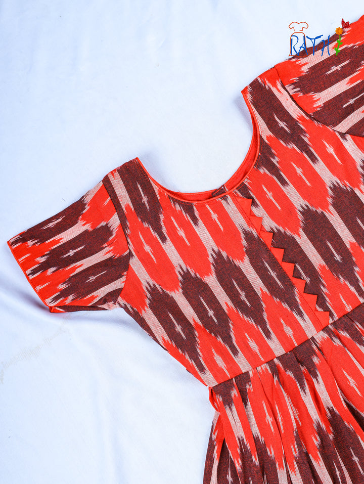 Ikat Cotton Short Frock