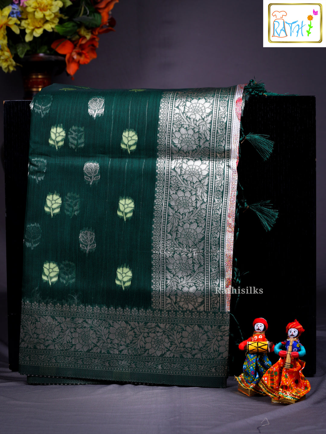 Synthetic Spun Cotton Saree