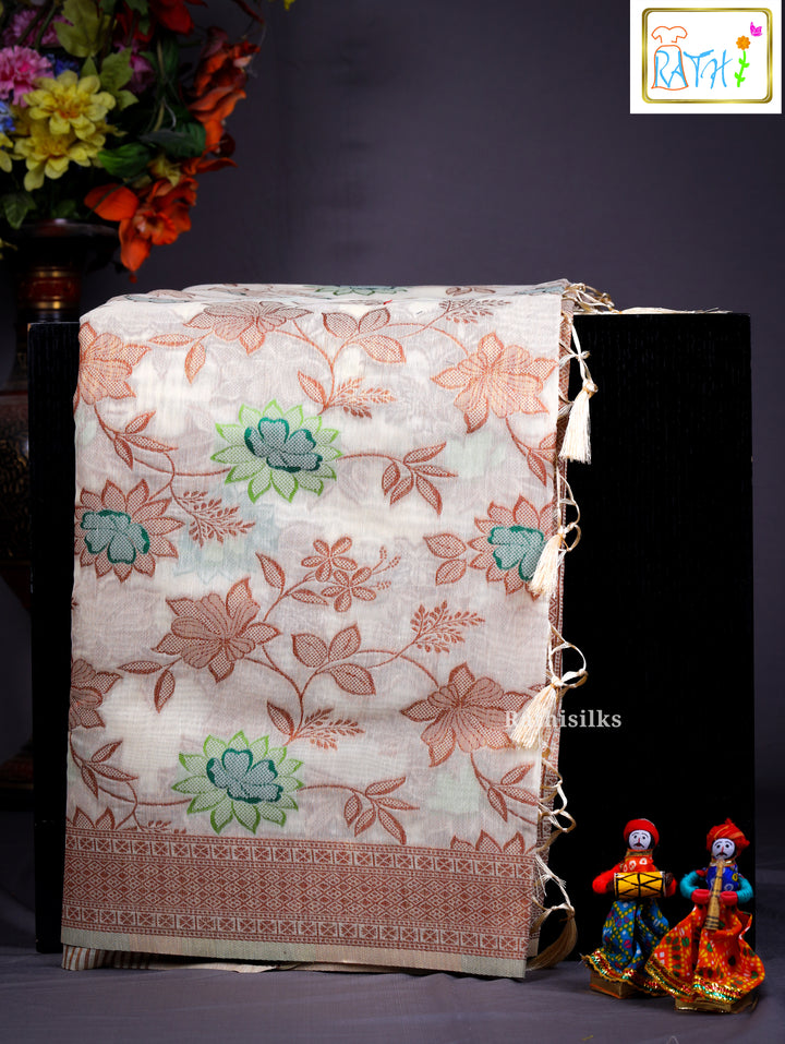 Synthetic Floral Print Saree