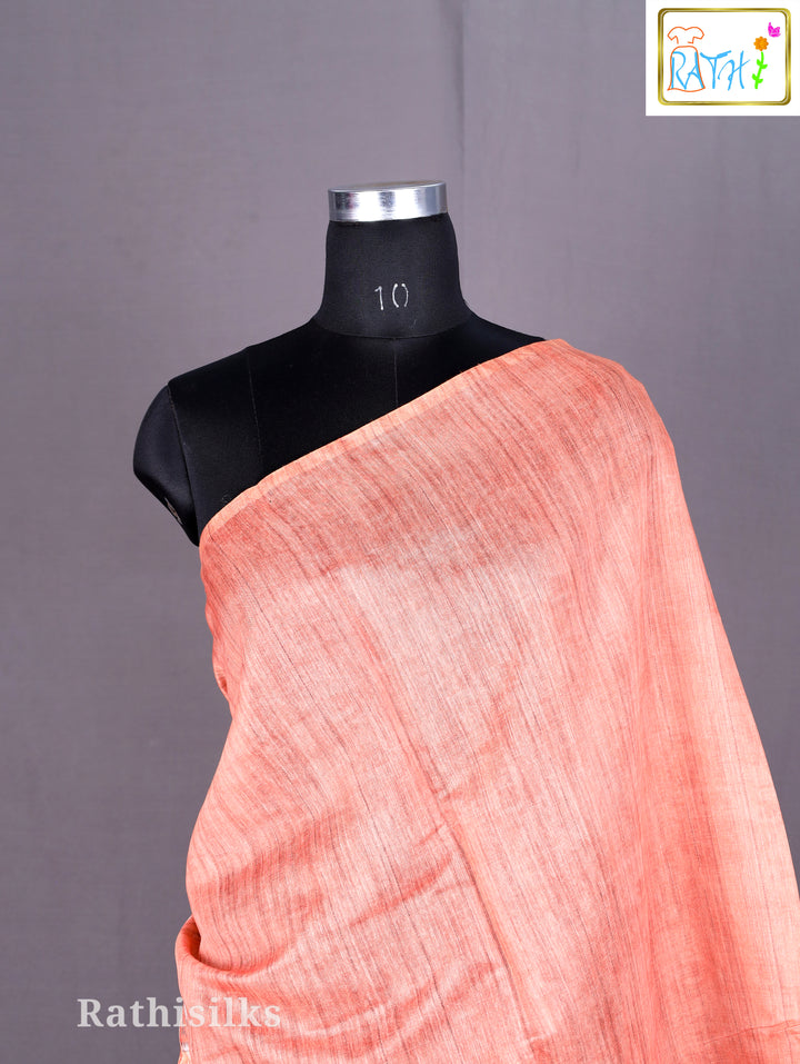 Peach Chanderi Sequin Saree