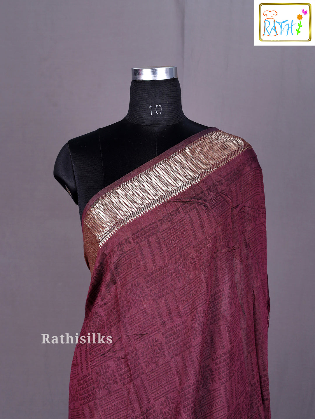 Maroon Semi Chanderi Saree