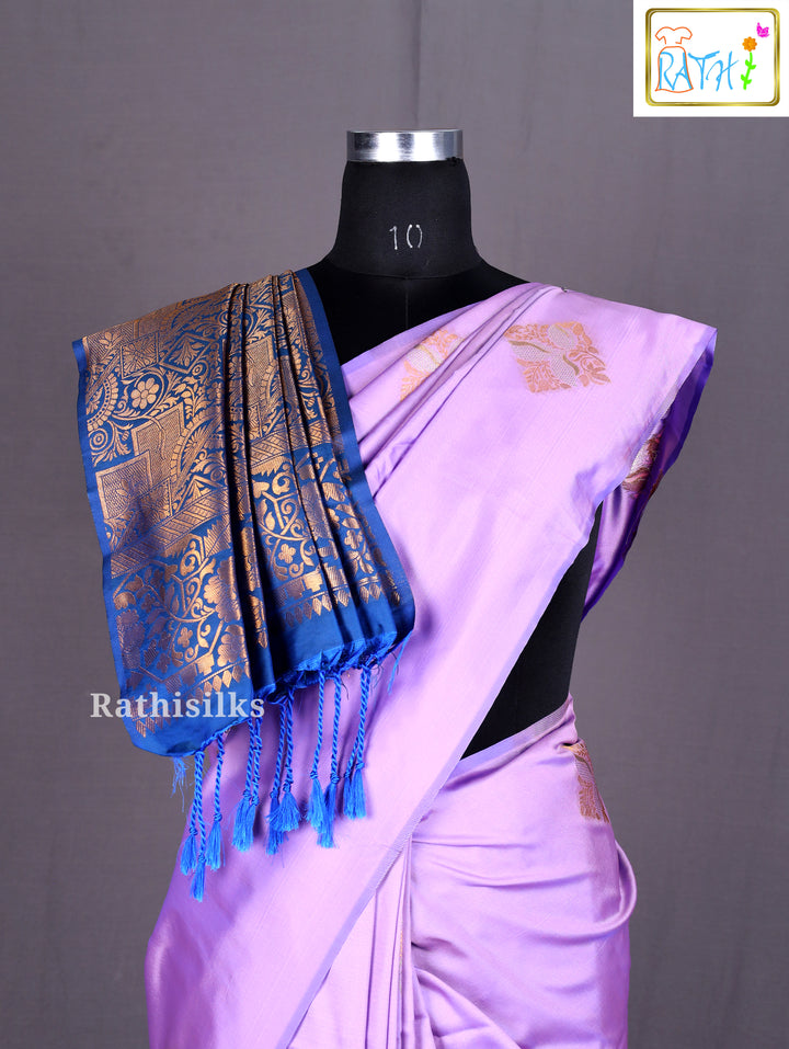 Lavender Semi Soft Silk Saree