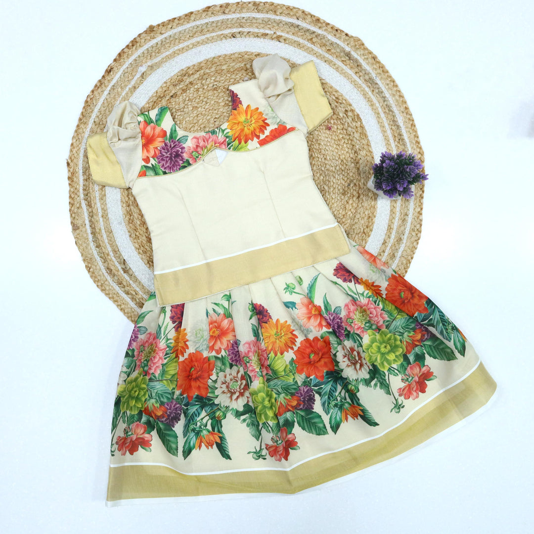 Kerala Print Pavadai Set