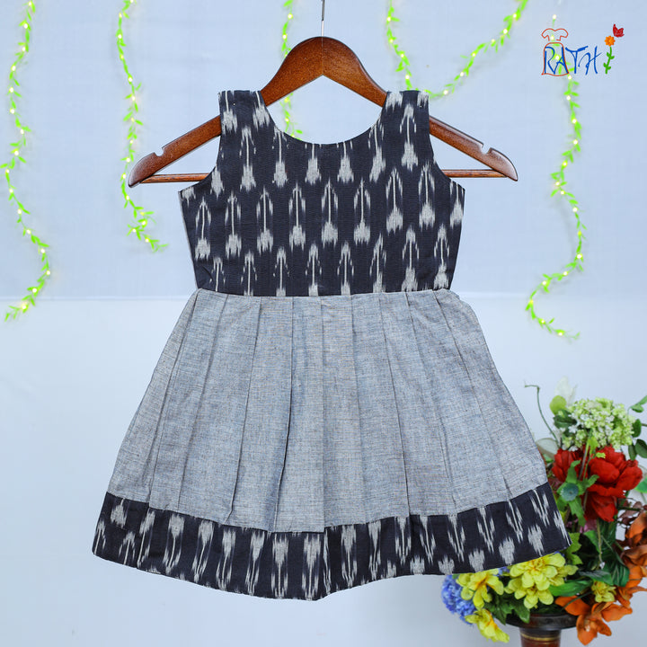 Monochrome Charm Ikat Frock