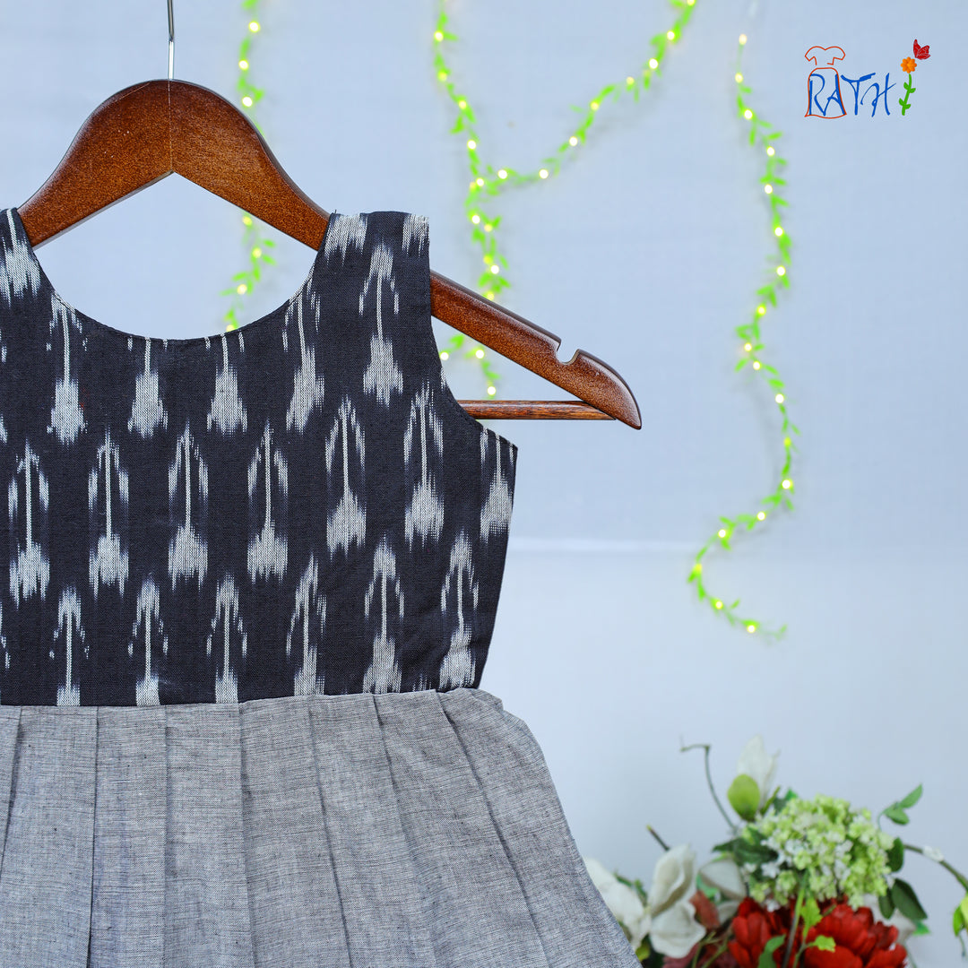 Monochrome Charm Ikat Frock