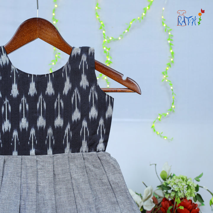 Monochrome Charm Ikat Frock